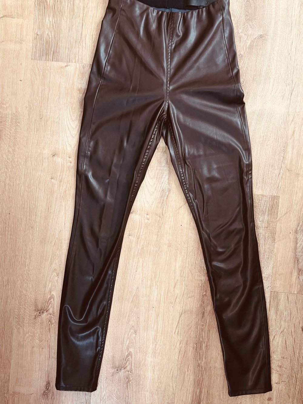 rag & bone Brown Faux Leather Slim Pants